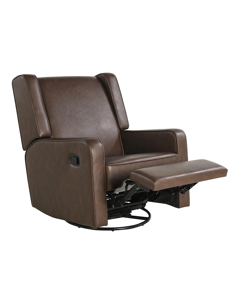 Relax A Lounger 31.8"W Leather Ellicott Swivel Rocker Recliner