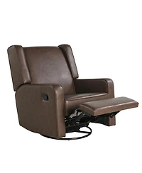 Relax A Lounger 31.8"W Leather Ellicott Swivel Rocker Recliner