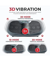 Sunny Health & Fitness 3D Vibration Plate w Resistance Bands, Oscillation Therapy Platform with 16 Speed Settings and 3 Vibration Modes