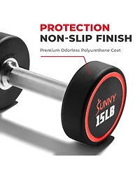 Sunny Health & Fitness Signature Style Polyurethane Round Dumbbells 10-Pound (Pair)