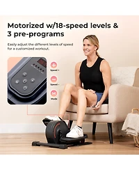 Sunny Health & Fitness Smart Electric Motorized Under Desk Mini Elliptical Cardio Exerciser, Exclusive SunnyFit App Enhanced Bluetooth Connectivity