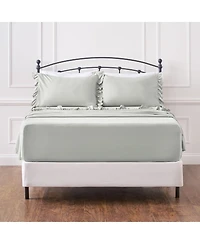 Chanasya Premium Ruffle Sheet Set - Shabby Chic Double Brushed Soft Ruffled Hem Solid Microfiber Sheet Set