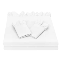 Chanasya Premium Ruffle Sheet Set - Shabby Chic Double Brushed Soft Ruffled Hem Solid Microfiber Sheet Set