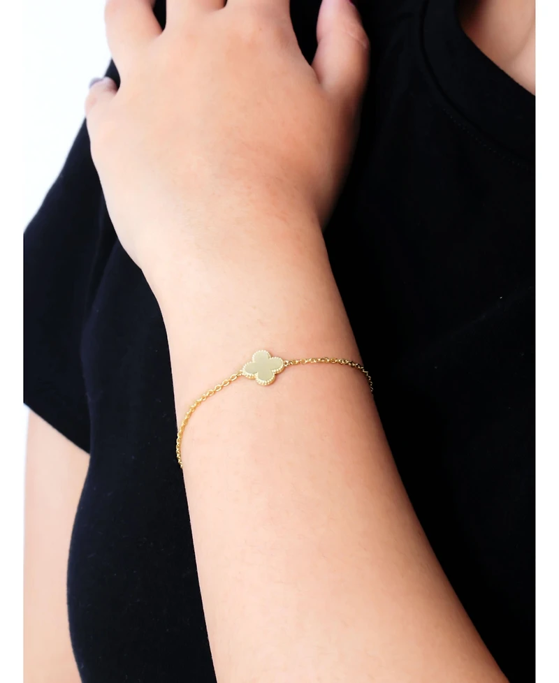 Devata Clover Chain Bracelet in 14K Gold, 6.5 in adj to 7.5 in