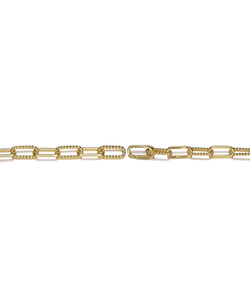 14K Gold Plated Paperclip Chain Bracelet