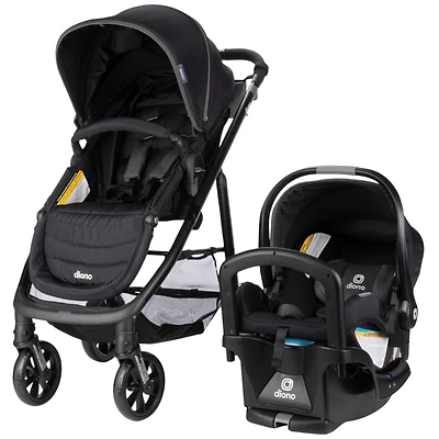 Diono Quantum 4 3-in-1 Travel System with LiteClik30 R SafePlus Infant Car Seat and Base, Gray Slate