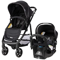 Diono Quantum 4 3-in-1 Travel System with LiteClik30 R SafePlus Infant Car Seat and Base, Gray Slate