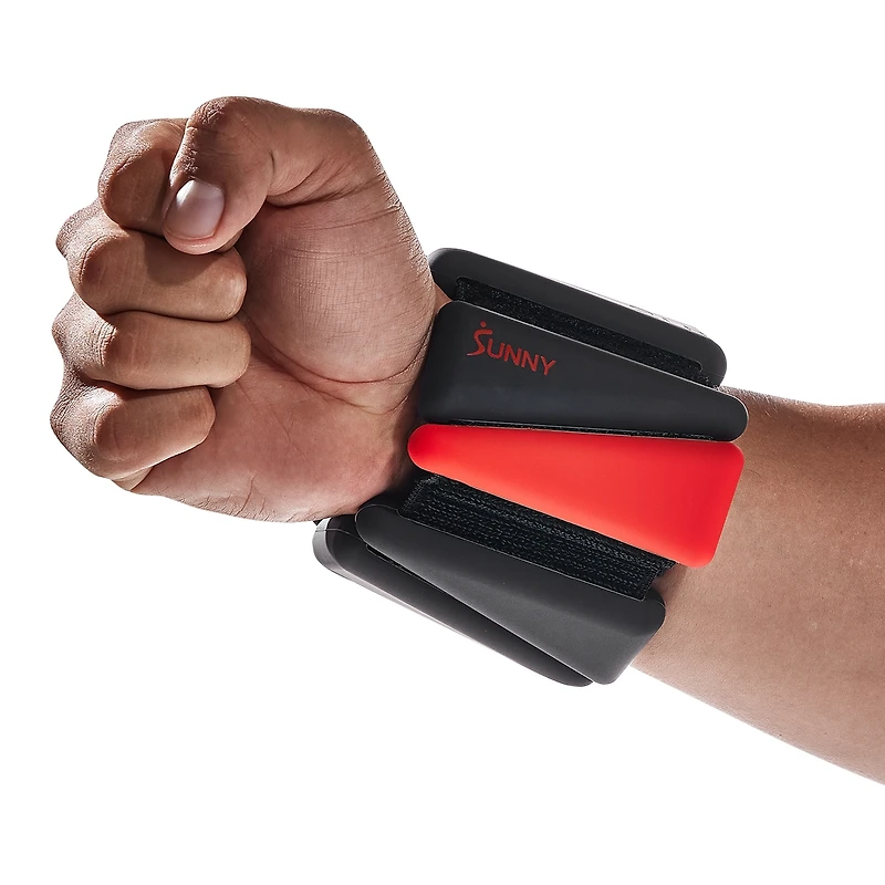Sunny Health & Fitness 4 Lb Wearable Arm Weights, Set of 2 (2 Lb Each), Adjustable Silicone Ankle Weights