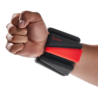 Sunny Health & Fitness 4 Lb Wearable Arm Weights, Set of 2 (2 Lb Each), Adjustable Silicone Ankle Weights