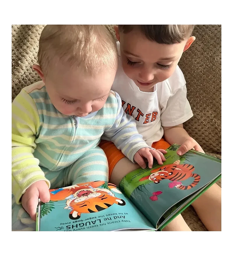 brush-baby WildOnes Tiger Kids Rechargeable Toothbrush Gift Set | Childrens Electric Toothbrush