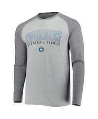 Concepts Sport Men's Heather Gray/Heather Charcoal Charlotte Fc Ledger Raglan Long Sleeve T-Shirt