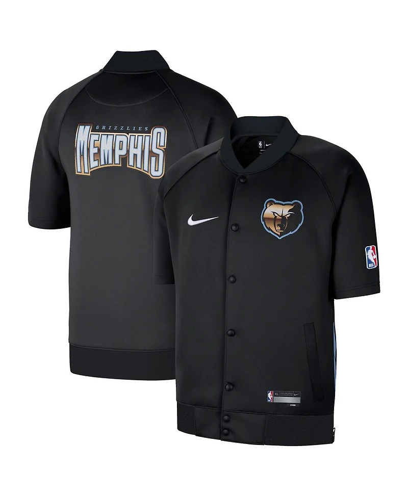 Nike Men's Black Memphis Grizzlies 2022/23 City Edition Showtime Raglan Short Sleeve Full-Snap Jacket