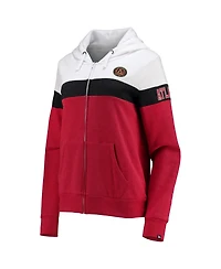 5th & Ocean Women's White Atlanta United Fc Fleece Colorblock Full-Zip Hoodie Jacket