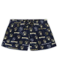 Concepts Sport Women's White/Navy Milwaukee Brewers Plus Tank Top Shorts Sleep Set