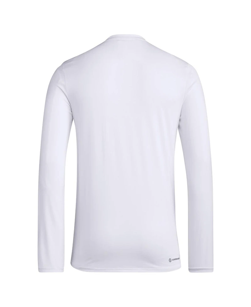 Adidas Men's White Seattle Sounders Fc 2024 Jersey Hook Aeroready Long Sleeve T-Shirt