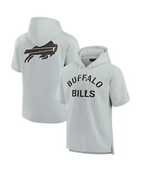 Fanatics Men's and Women's Gray Buffalo Bills Elements Super Soft Fleece Short Sleeve Pullover Hoodie