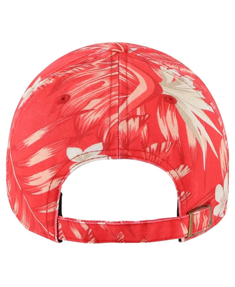 '47 Brand Men's Red Atlanta Hawks Tropicalia Floral Clean Up Adjustable Hat