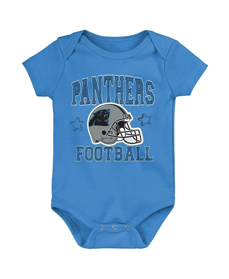 Outerstuff Little Boys Black/Blue/Gray Carolina Panthers Born to Be 3-Pack Bodysuit Set