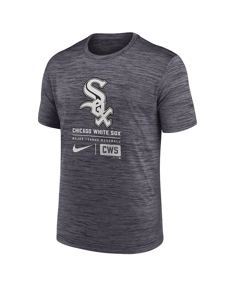 Nike Men's Charcoal Chicago White Sox Large Logo Velocity T-Shirt