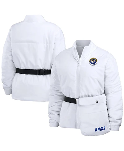 Wear by Erin Andrews Women's White Los Angeles Rams Packaway Full-Zip Puffer Jacket