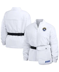 Wear by Erin Andrews Women's White Los Angeles Rams Packaway Full-Zip Puffer Jacket