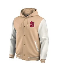 Fanatics Men's Khaki St. Louis Cardinals Tri-Blend Full-Snap Hoodie Baseball Jacket