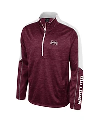 Colosseum Men's Maroon Mississippi State Bulldogs Marled Half-Zip Jacket