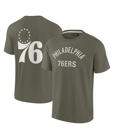 Fanatics Men's and Women's Olive Philadelphia 76ers Elements Super Soft Short Sleeve T-Shirt