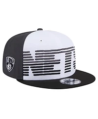 New Era Men's White/Black Brooklyn Nets Throwback Gradient Tech Font 9FIFTY Snapback Hat
