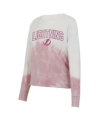 Concepts Sport Women's Pink/White Tampa Bay Lightning Orchard Tie-Dye Long Sleeve T-Shirt