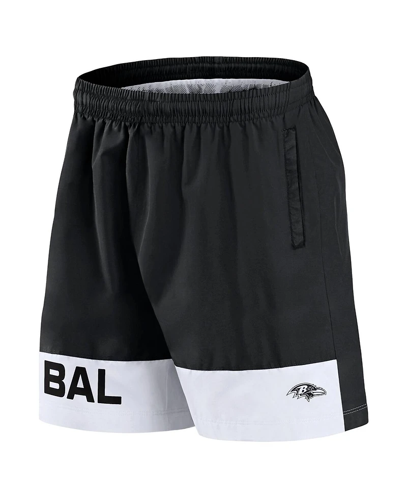 Fanatics Men's Black Baltimore Ravens Elements Shorts