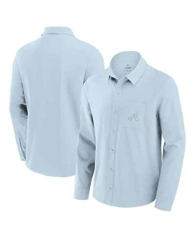 Fanatics Men's Light Blue Atlanta Braves Front Office Long Sleeve Button-Up Shirt