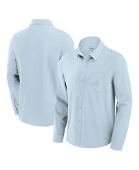 Fanatics Men's Light Blue Atlanta Braves Front Office Long Sleeve Button-Up Shirt