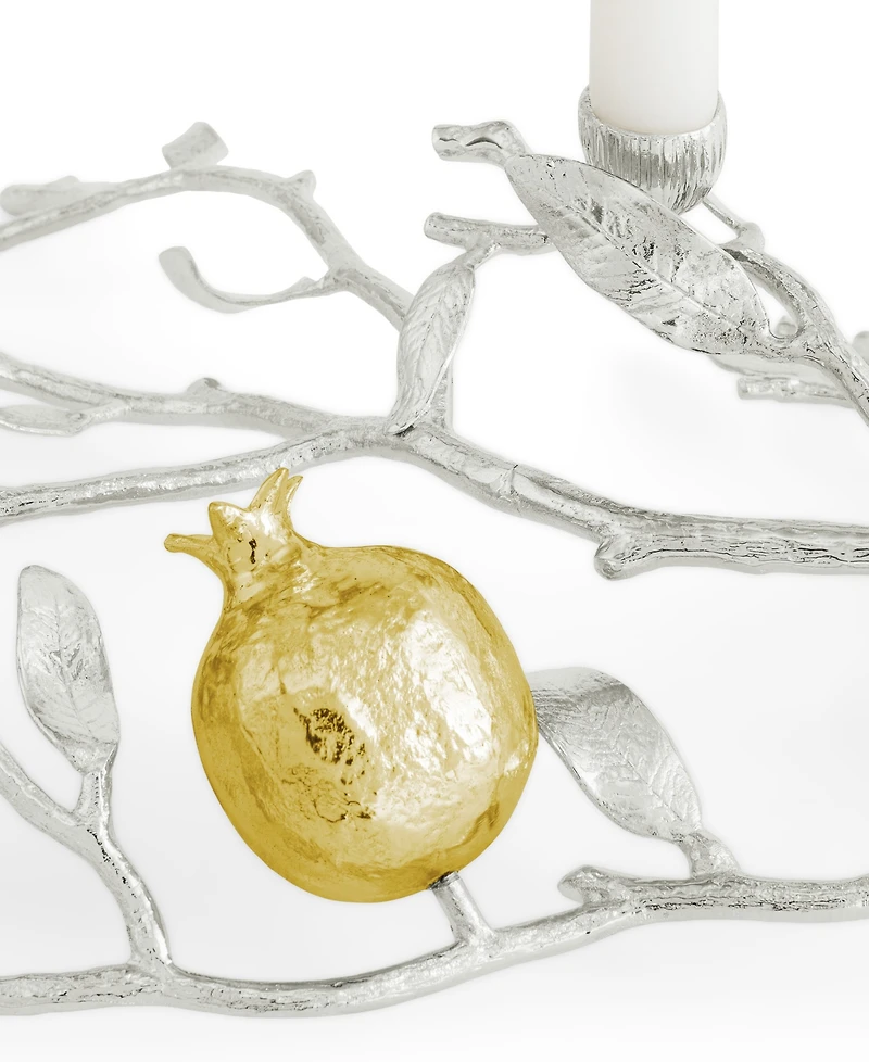 Michael Aram Pomegranate Silver and Gold Low Candleholders