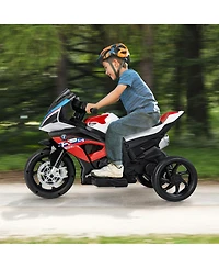 Gymax 12V Kids Ride on Motorcycle Licensed Bmw 3 Wheels Electric Toy w/ Light & Music Red