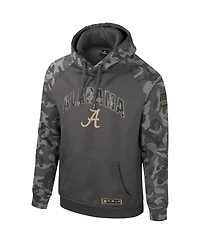 Colosseum Men's Charcoal Alabama Crimson Tide Oht Military Appreciation Camo Raglan Pullover Hoodie