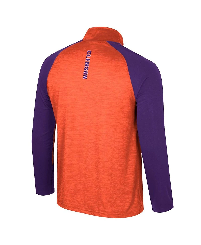Colosseum Men's Orange Clemson Tigers Langmore Raglan Quarter-Zip Top