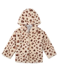 Baby Essentials Girl Leopard Long Sleeve Top, Jacket & Pant, 3-Piece Set