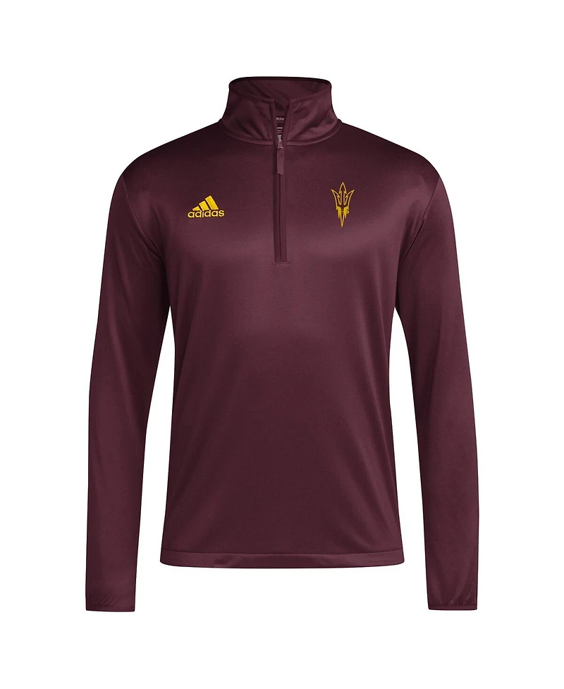 Adidas Men's Maroon Arizona State Sun Devils Coaches Sideline Quarter-Zip Top