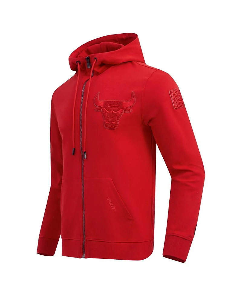 Pro Standard Men's Red Chicago Bulls Triple Tonal Dk Full-Zip Hoodie Jacket
