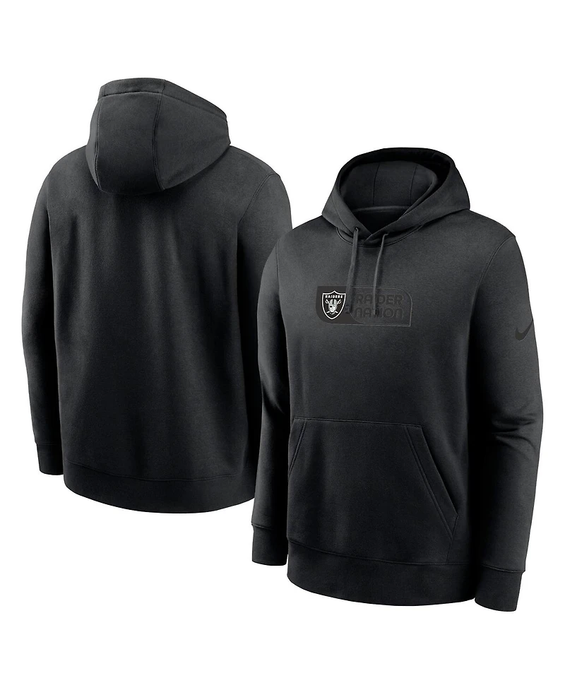 Nike Men's Black Las Vegas Raiders Edge French Terry Club Pullover Hoodie