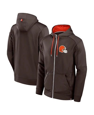 Fanatics Men's Brown Cleveland Browns Defender Full-Zip Hoodie