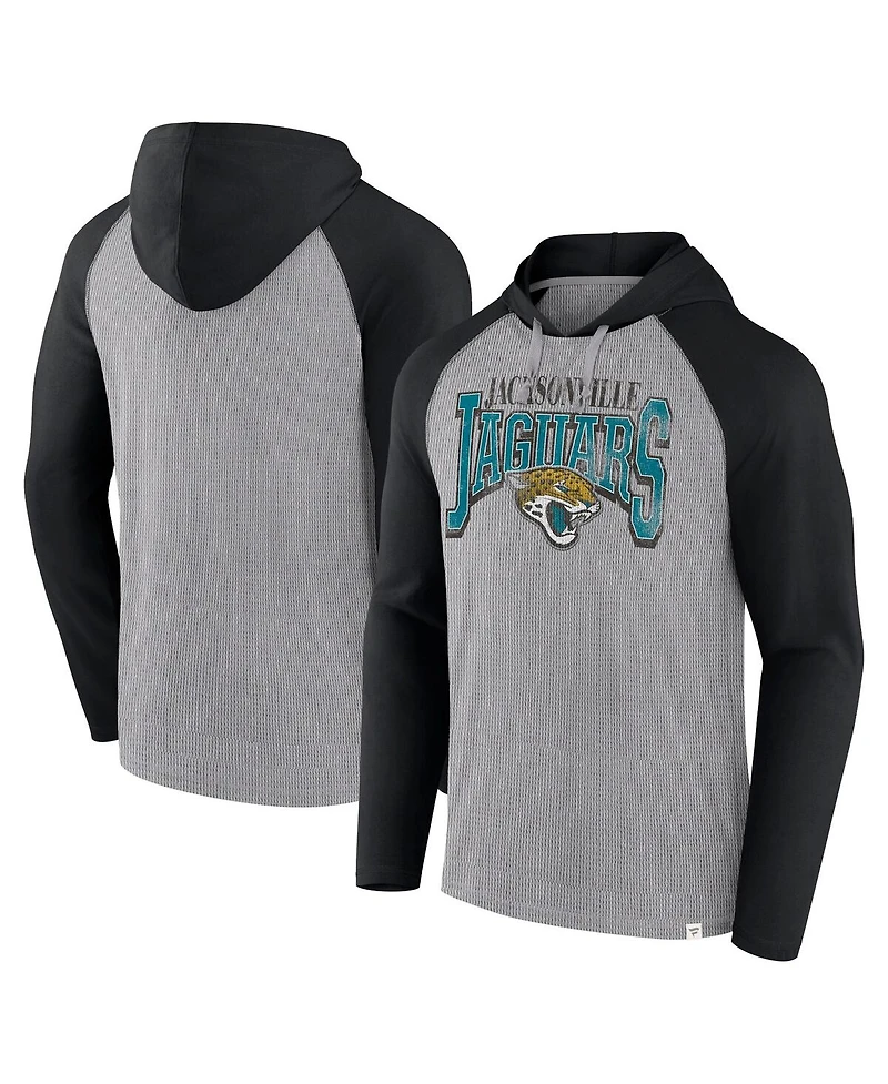 Fanatics Men's Gray Jacksonville Jaguars Under Center Long Sleeve Hoodie T-Shirt