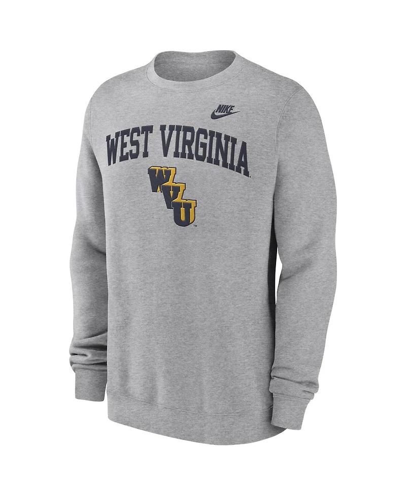 Nike Men's West Virginia Mountaineers Legacy Classic Tackle Twill Embroidered Arch Over Logo Pullover Sweatshirt