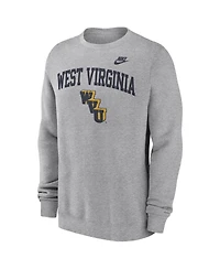 Nike Men's West Virginia Mountaineers Legacy Classic Tackle Twill Embroidered Arch Over Logo Pullover Sweatshirt