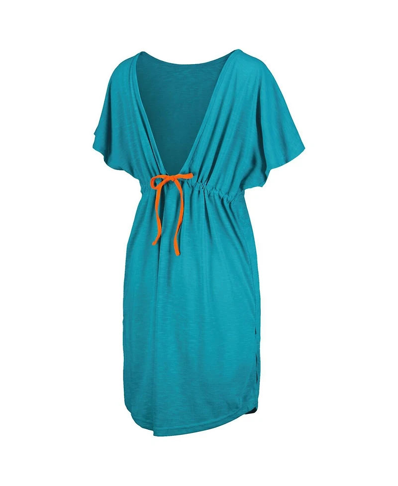 G-iii 4Her by Carl Banks Women's Aqua Miami Dolphins Versus Swim Cover-Up