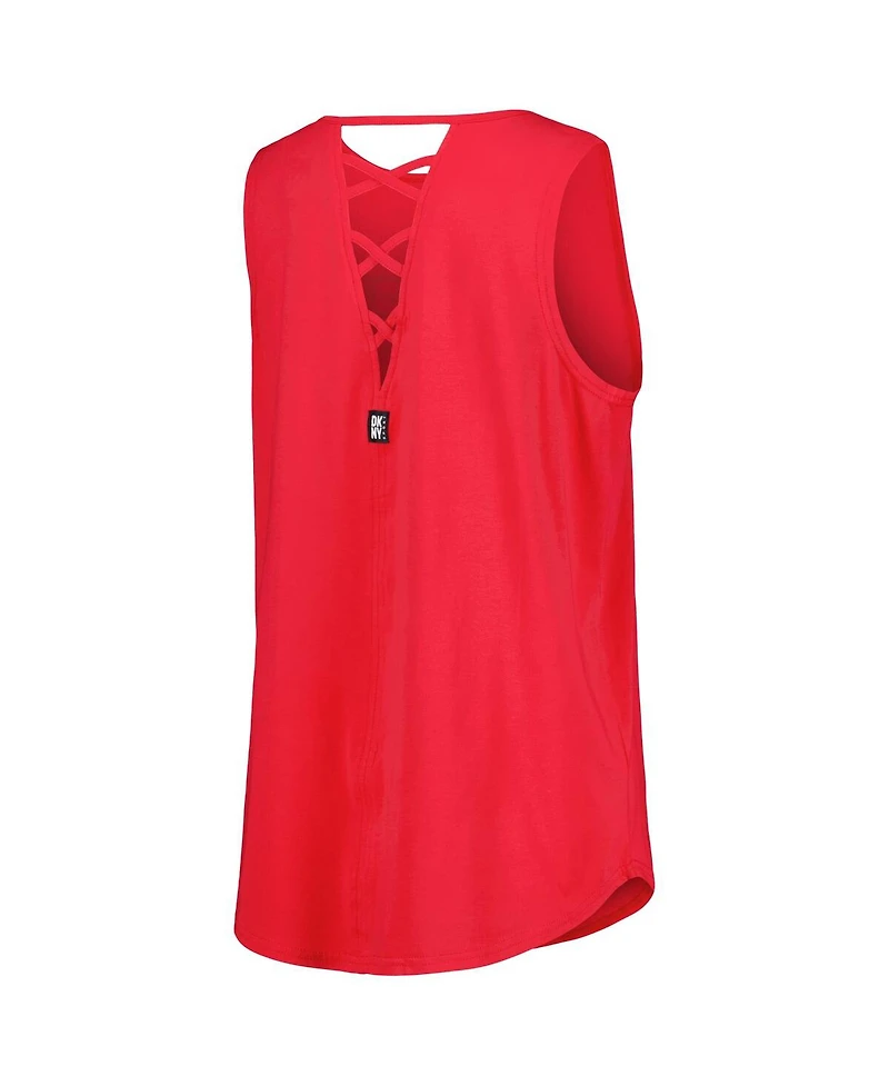 Dkny Women's Red Los Angeles Angels Claire Fashion Tri-Blend Tank Top