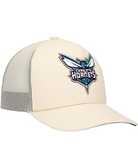 Mitchell & Ness Men's Cream Charlotte Hornets Trucker Adjustable Hat