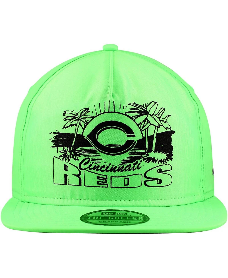 New Era Men's Green Cincinnati Reds Neon Golfer Snapback Hat