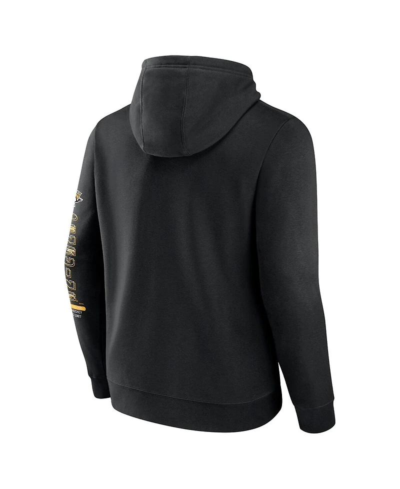 Fanatics Men's Black Pittsburgh Penguins Revolution Pullover Hoodie